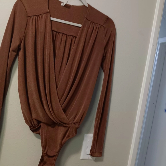 Free People Chocolate Brown Long Sleeve Bodysuit - Picture 8 of 16